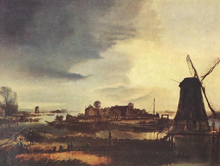 Aert van der Neer Landscape with Windmill